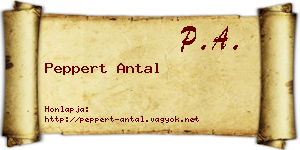Peppert Antal névjegykártya